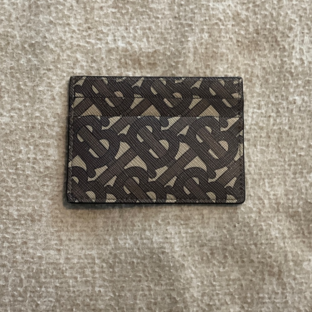 Burberry Black and Tan Monogram Card Holder